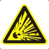 Знак W02 Взрывоопасно (пленка 200х200 мм)