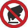 Знак P08 Запрещается прикасаться. Опасно (пленка 200х200 мм)